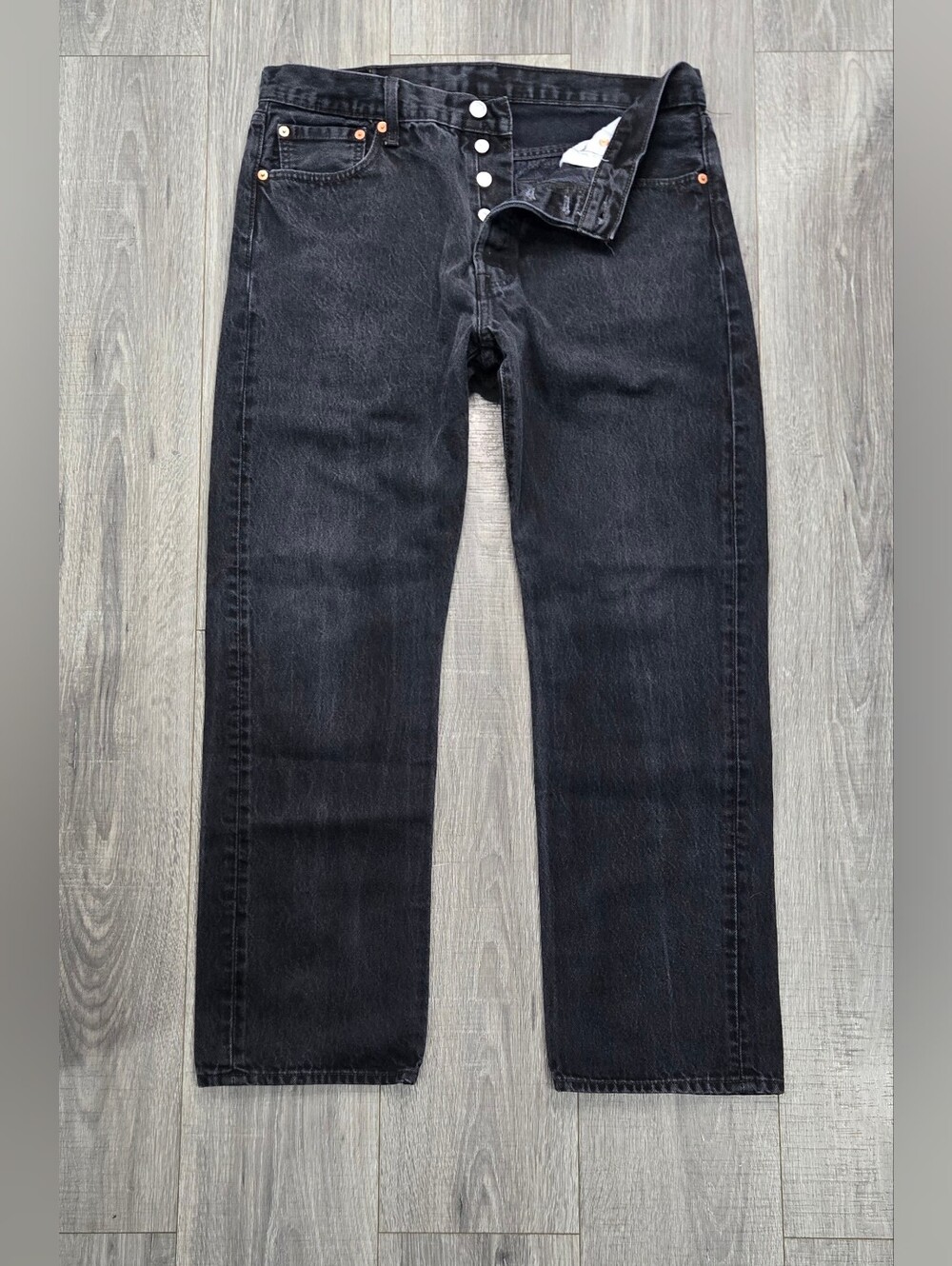 Levi’s 501 Original Fit Jeans Men’s W36 L32 Black Button Fly Straight Leg.